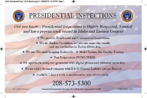 Visit Presidential Inspections